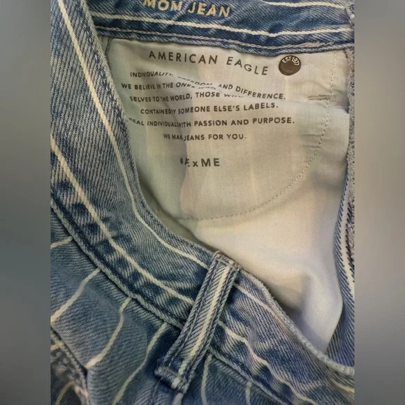 American Eagle Mom Stripe Jeans~Size 0 Regular~Hi Rise - Picture 9 of 9